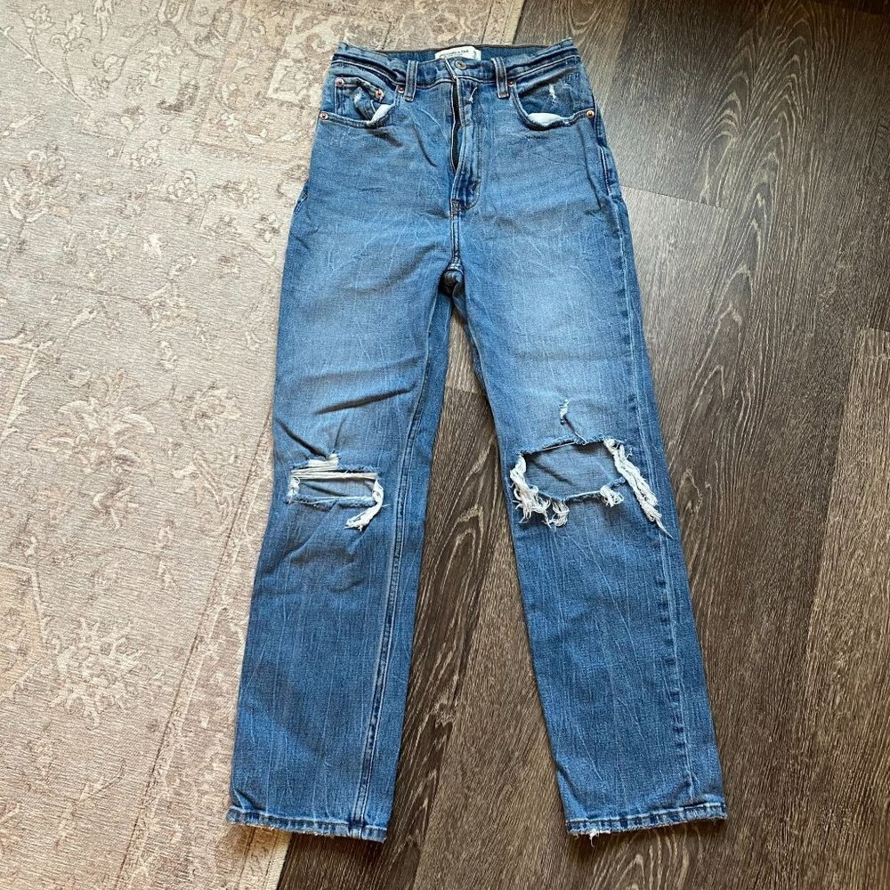 Abercrombie & Fitch The Ankle Straight Ultra High Rise Jeans Sz 26/ 2R  Preowned